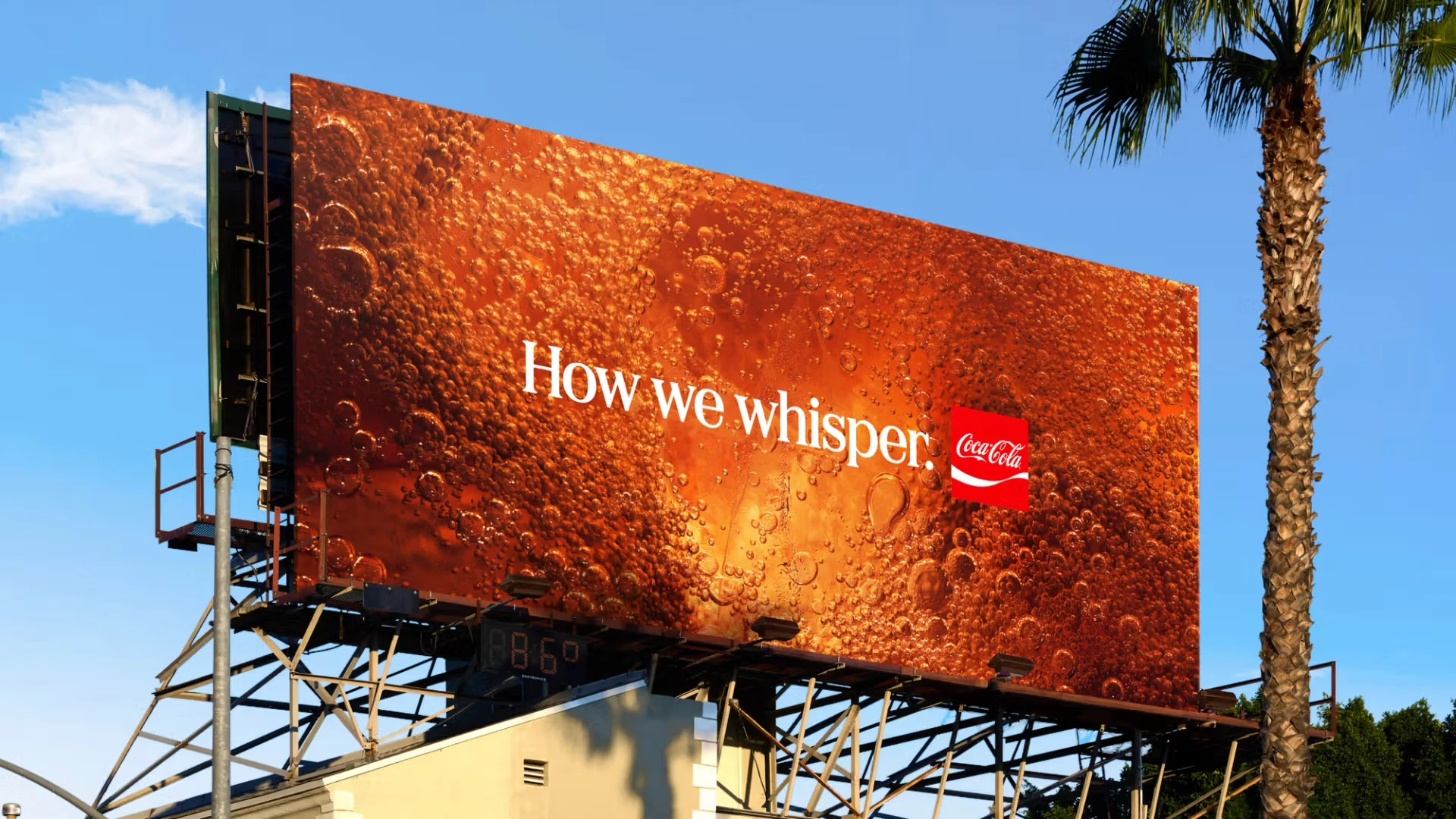 Contemporary Coca-Cola brand visual using bold colour and product storytelling