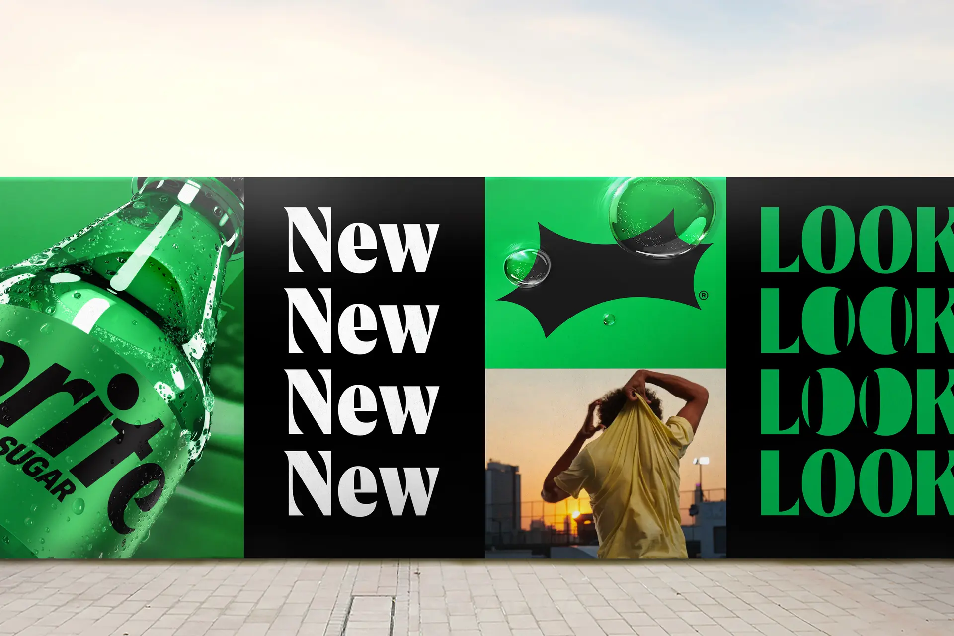 Sprite rebrand visual system and campaign artwork directed by Graham Kaz